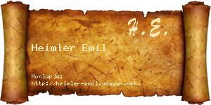 Heimler Emil névjegykártya